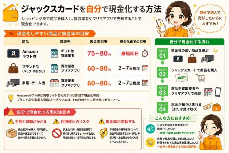 ジャックスカードを自分で現金化する方法