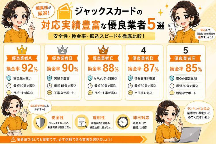 ジャックスカードの現金化実績が豊富な優良業者