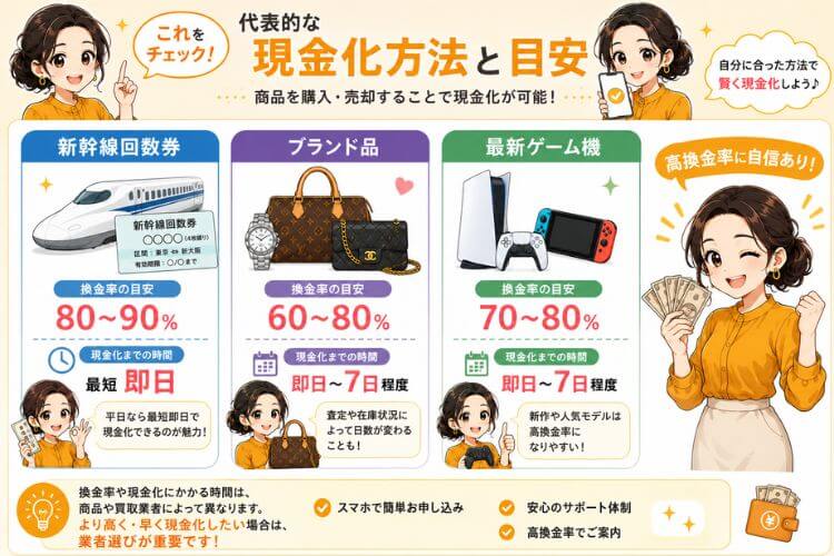 三井住友カードの現金化に使える商品の換金率目安