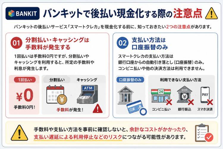 バンキットを現金化する際の注意点
