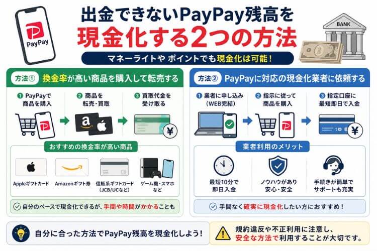 出金できないPayPay残高を現金化する方法