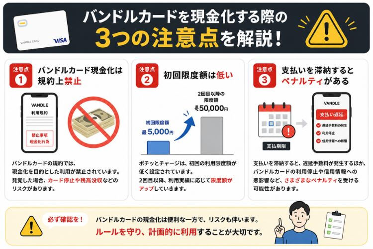 バンドルカードを現金化する際の注意点